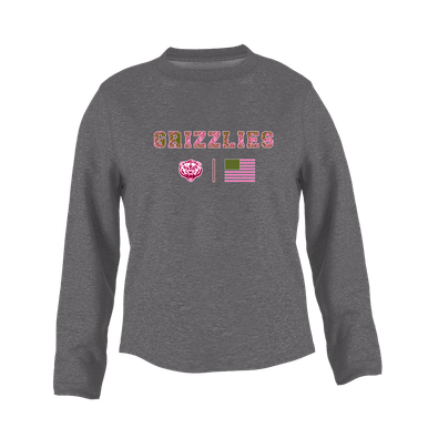 Granite Hills Grizzlies Pink Camo Flag Women's Sweatshirt