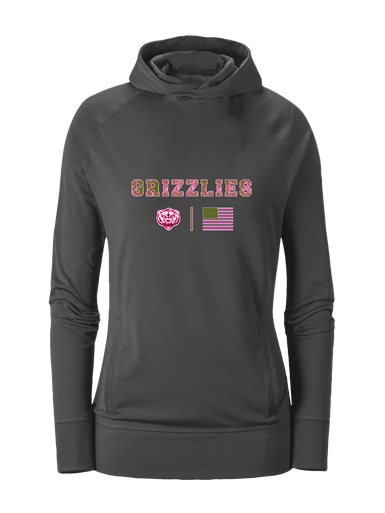 Granite Hills Grizzlies Pink Camo Flag Women's Hoodie