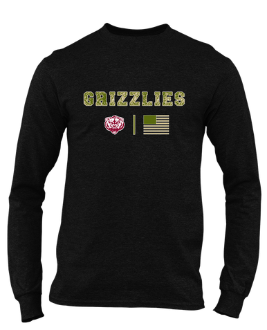 Granite Hills Grizzlies Camo Flag Men's LS T-Shirt