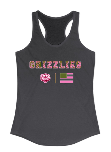 Granite Hills Grizzlies Pink Camo Flag Women's Tank Top