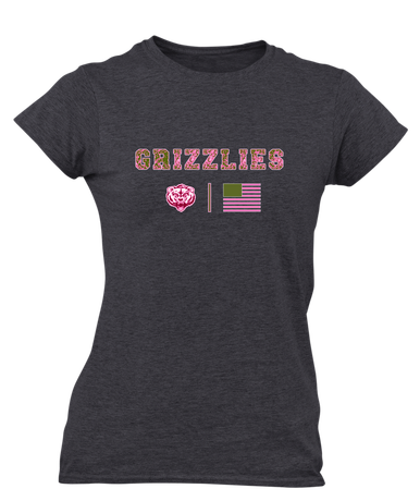 Granite Hills Grizzlies Pink Camo Flag Women's Premium SS T-Shirt