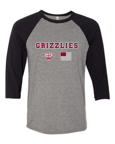Granite Hills Grizzlies Team Colors Flag Women's Baseball T-Shirt