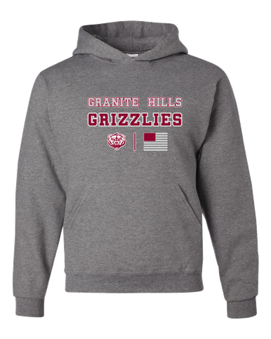 Granite Hills Grizzlies Spirit Flag Men's Premium Hoodie