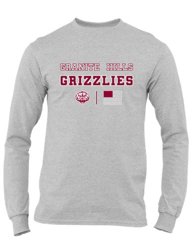 Granite Hills Grizzlies Spirit Flag Men's LS T-Shirt
