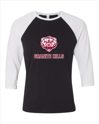 Granite Hills Grizzlies Mascot #2 Women's Baseball T-Shirt