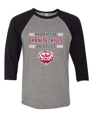 Granite Hills Grizzlies Property Of Women's Baseball T-Shirt