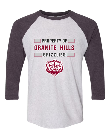 Granite Hills Grizzlies Property Of Men's Baseball T-Shirt