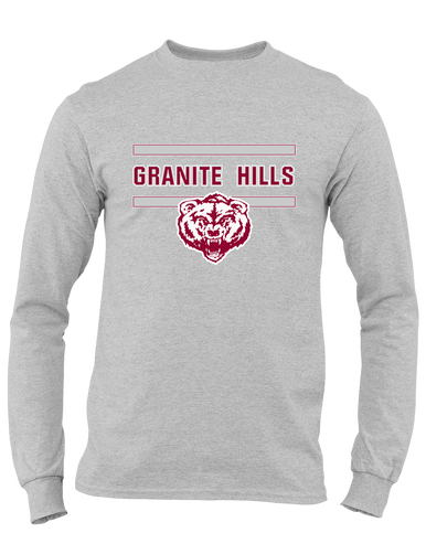 Granite Hills Grizzlies Mascot #4 Men's LS T-Shirt