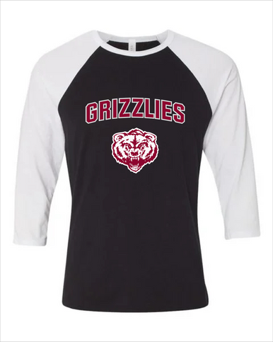 Granite Hills Grizzlies Mascot #6 Women's Baseball T-Shirt