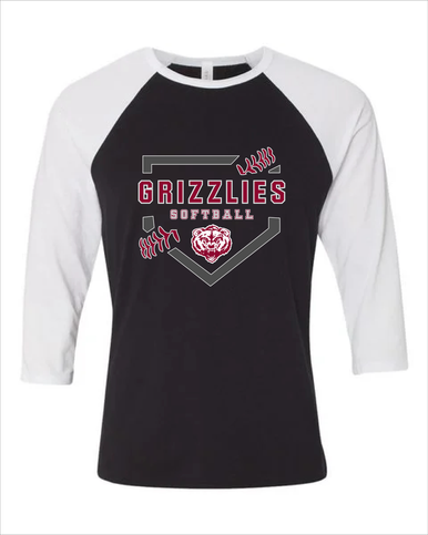 Granite Hills Grizzlies Softball #2 Women's Baseball T-Shirt
