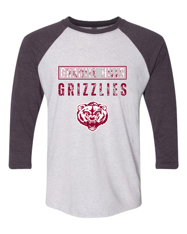 Granite Hills Grizzlies Mascot #9 Men's Baseball T-Shirt