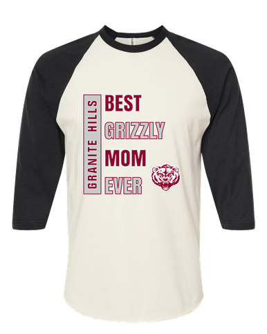 Granite Hills Grizzlies Best Grizzly Mom Women's Baseball T-Shirt