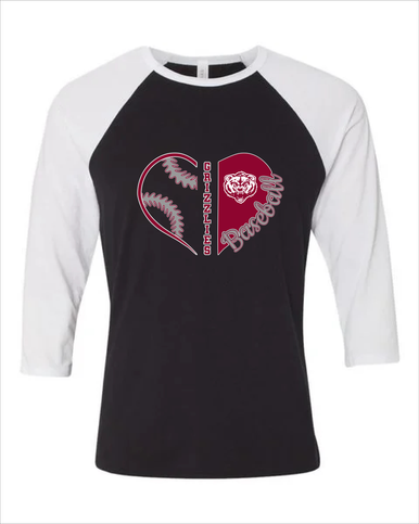 Granite Hills Grizzlies Heart Baseball Women's Baseball T-Shirt