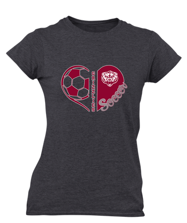 Granite Hills Grizzlies Heart Soccer Women's Premium SS T-Shirt
