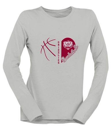 Granite Hills Grizzlies Heart Basketball Women's Premium LS T-Shirt