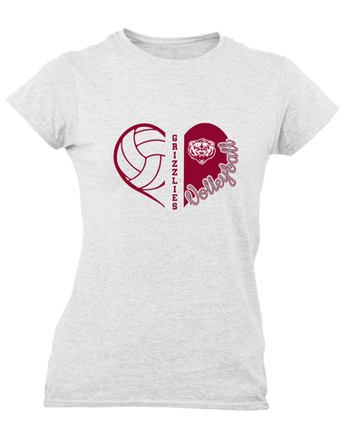 Granite Hills Grizzlies Heart Volleyball Women's Premium SS T-Shirt