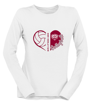 Granite Hills Grizzlies Heart Volleyball Women's Premium LS T-Shirt