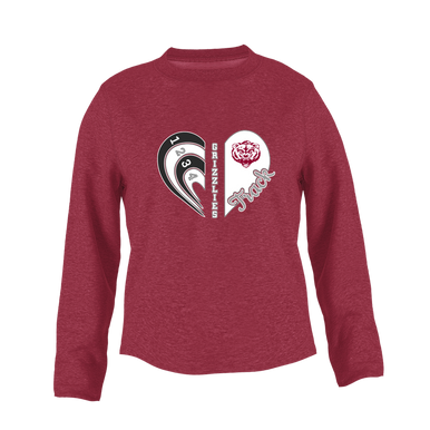 Granite Hills Grizzlies Heart Track Women's Sweatshirt