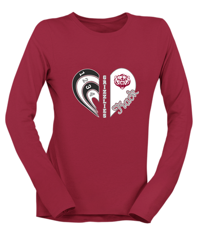 Granite Hills Grizzlies Heart Track Women's Premium LS T-Shirt