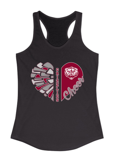Granite Hills Grizzlies Heart Cheer Women's Tank Top