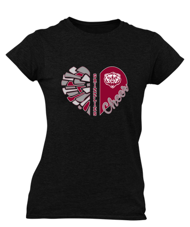Granite Hills Grizzlies Heart Cheer Women's SS T-Shirt
