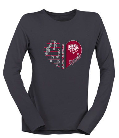Granite Hills Grizzlies Heart Band Women's Premium LS T-Shirt
