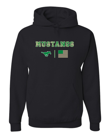 Myers Park Mustangs Camo Flag Men's Premium Hoodie