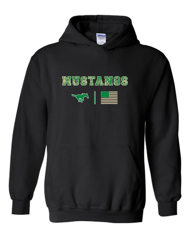 Myers Park Mustangs Camo Flag Men's Hoodie