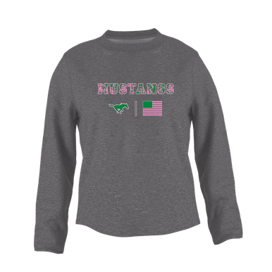 Myers Park Mustangs Pink Camo Flag Women's Sweatshirt