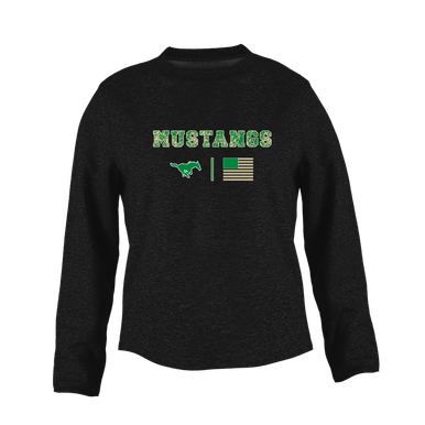 Myers Park Mustangs Camo Flag Women's Sweatshirt