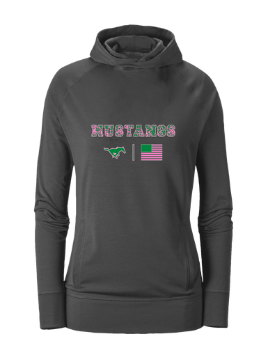 Myers Park Mustangs Pink Camo Flag Women's Hoodie
