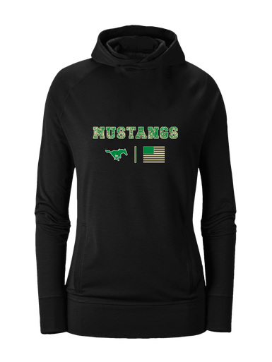 Myers Park Mustangs Camo Flag Women's Hoodie