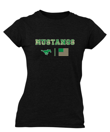 Myers Park Mustangs Camo Flag Women's SS T-Shirt