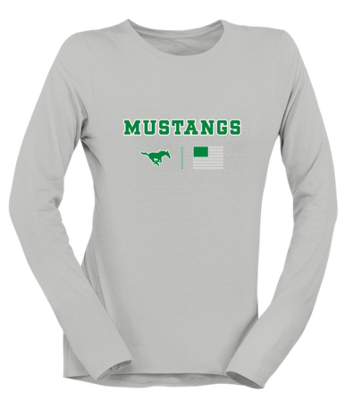 Myers Park Mustangs Team Colors Flag Women's Premium LS T-Shirt
