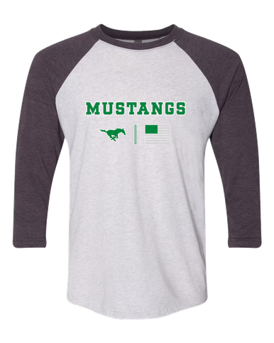 Myers Park Mustangs Team Colors Flag Men's Baseball T-Shirt