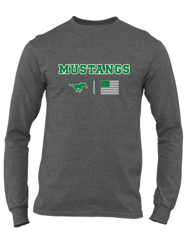Myers Park Mustangs Team Colors Flag Men's LS T-Shirt
