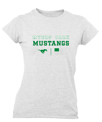 Myers Park Mustangs Spirit Flag Women's SS T-Shirt