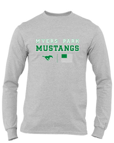 Myers Park Mustangs Spirit Flag Men's LS T-Shirt