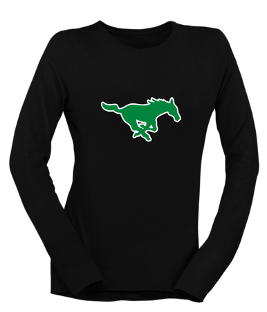 Myers Park Mustangs Mascot #1 Women's Premium LS T-Shirt