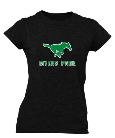 Myers Park Mustangs Mascot #2 Women's Premium SS T-Shirt