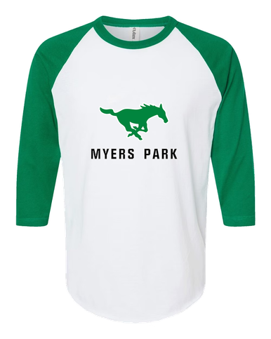 Myers Park Mustangs Mascot #2 Men's Baseball T-Shirt