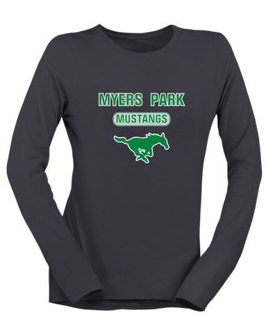 Myers Park Mustangs Mascot #3 Women's LS T-Shirt