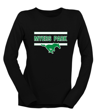Myers Park Mustangs Mascot #4 Women's Premium LS T-Shirt