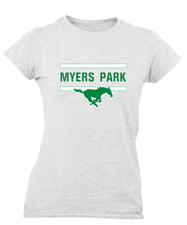 Myers Park Mustangs Mascot #4 Women's Premium SS T-Shirt