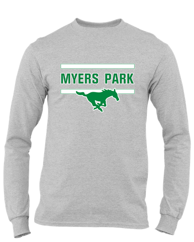 Myers Park Mustangs Mascot #4 Men's LS T-Shirt