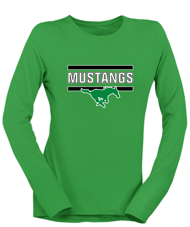 Myers Park Mustangs Mascot #5 Women's LS T-Shirt