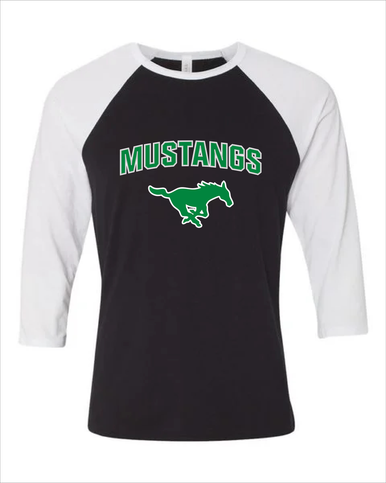 Myers Park Mustangs Mascot #6 Women's Baseball T-Shirt