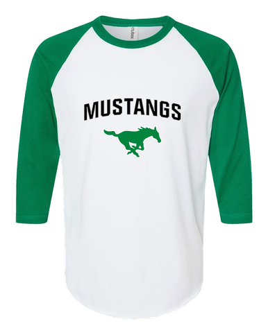 Myers Park Mustangs Mascot #6 Men's Baseball T-Shirt
