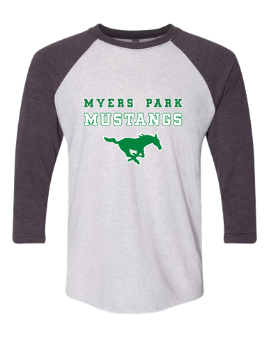 Myers Park Mustangs Spirit Women's Baseball T-Shirt