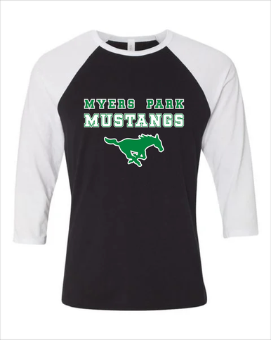 Myers Park Mustangs Spirit Men's Baseball T-Shirt
